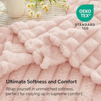 BEDELITE 3D Checked Pink Fleece Throw Blanket for Couch, 50x60 Inches - Image 3