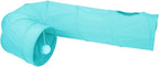 Cat Tunnel, 2-Way Collapsible Cat Tube with Interactive Peek-A-Boo Hole, Toy Ball, and Rope – Ideal for Indoor Cats, Kittens, and Rabbits (Light Blue)