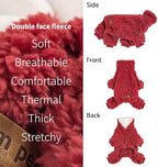 Fitwarm Turtleneck Fleece Dog Sweater Pajamas, Warm Winter Dog Clothes for Small Dogs Boy Girl, Fuzzy Pet Onesie with Feet, Red, XXL - Image 5