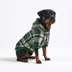 Spark Paws Dog Hoodie – Premium Dog Sweater for Small, Medium, and Large Dogs | Warm Outfits for French Bulldogs, Pitbull, Puppy, Winter Jacket Alternative - Green Plaid - 5XL