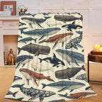 Whale Throw Blanket Vintage Ocean Marine Wildlife Gifts 50''x60'' by Fuzawet