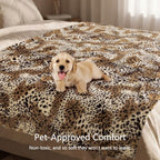 Vessia Leopard Printed Throw Blanket for Couch, Bed, Sofa, Soft Cozy Brown and Cream Cheetah Blanket for All Season, Comfy Flannel Fleece Animal Home Decor for Kids Women Adults - Image 5