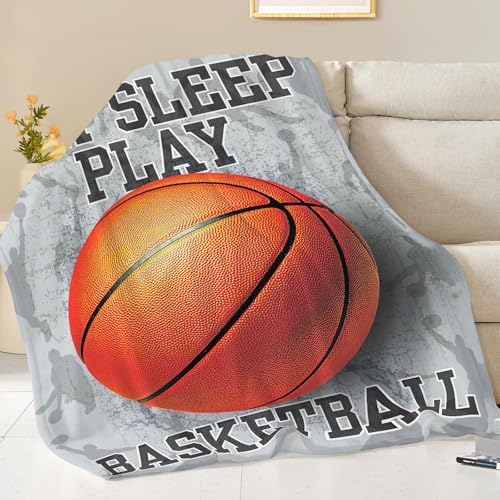 Basketball Blanket for Girls Women Boys Men Adults Kids Soft Cozy Fleece Sports Throw Blankets Gifts Warm Flannel Plush Lightweight Decor for Couch Bed Sofa 60"X50" - Image 6