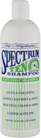 Chris Christensen Spectrum Ten Dog Shampoo, Groom Like a Professional, Gentle Cleansing, Gorgeous Shine, Made in USA, 473ml