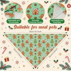 Preboun 50 Pcs Chriastmas Paw Print Dog Bandanas Bulk, Xmas Party - Image 3