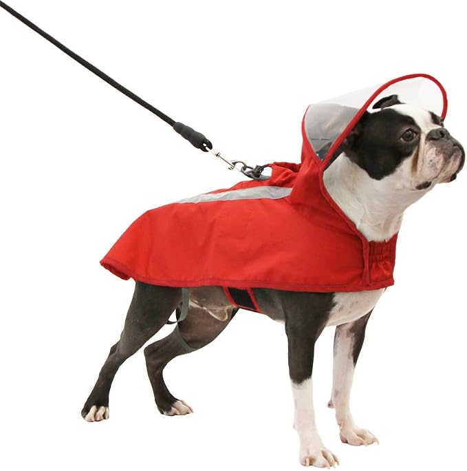 Gooby - Raincoat, Adjustable Rain Cap with See Through Visor, Red, 3X-Large