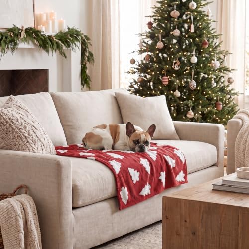 Horaldaily Red Christmas Trees Shape 3D Textured Pets Blanket 20x30 - Image 3