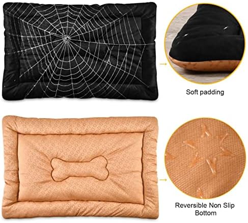 Dog Bed Mat Large Pet Bed Spider Web Washable Anti Slip Bottom Dog Fulffy Comfy Kennel Pad Cat Crate Mat Dog Pet Pad, 24 x 36 Inches - Image 2