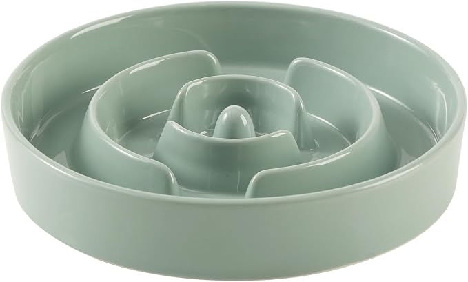 Havniva Slow Feeder Dog Bowls, Ceramic Dog Bowl Slow Feeder for Fast Eater | 1.6 Cups Puzzle Dog Food Bowl, Slow Feeding Bowls for Medium Dogs, Non-Slip Rubber Base, Anti-Choking