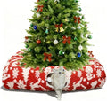 Extra Large Cat Tunnel Bed for Indoor Cats with Warm Mat,Cat Toys Cave Dount Tube for Xmas Decor Red by Unknown