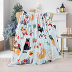 Tupmnbry Christmas Throw Blanket Cute Christmas Cat Blanket 60"x80" - Image 4
