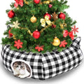 Dansydaisy Cat Tunnel Tree Skirt Black White, 33.9 Inch Bed Cave by Dansydaisy