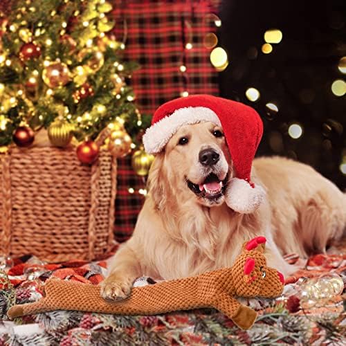 Senneny No Stuffing Dog Christmas Toys with Squeakers, Crinkle Xmas Plush Dog Toys for Large Medium Small Dogs, Durable Interactive Dog Toys for Puppies, Reindeer - Image 6