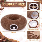 Christmas Tree Cat Tunnel 36 in Donut Bed, Brown, Flannel, Corduroy - Image 3
