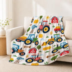 Tractor Throw Blanket Farm Vehicles Barn Hay Gifts 40''X50'' - Image 3