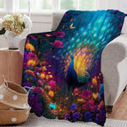 Fantasy Peacock Blanket Animal Throw Blankets Gifts for Girls Boys Kids Peacock Lover Soft Cozy Fleece Plush for Couch Sofa Bed 60"x50" - Image 5