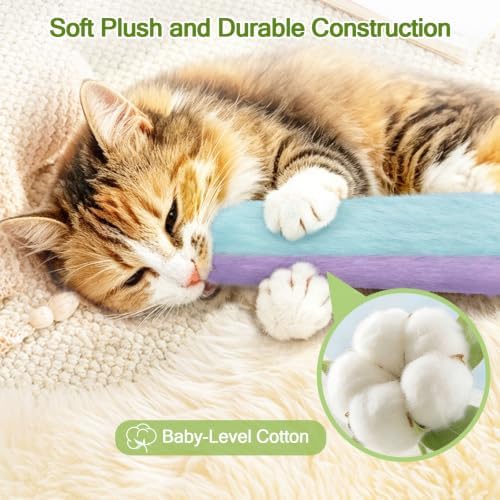 Retro Shaw Cat Toys Pillows, Refillable Catnip Kicker Toys for Indoor Cats - Image 6