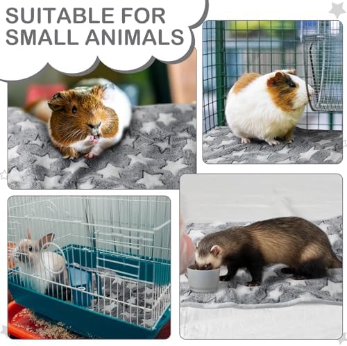 Reginary 4 Pcs Guinea Pig Fleece Cage Liners, Gray Star, 24 x 16 Inch - Image 6