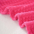 Puncuntex Fleece Throw Blanket Hot Pink 108"×90" with Square Grid Design - Image 4