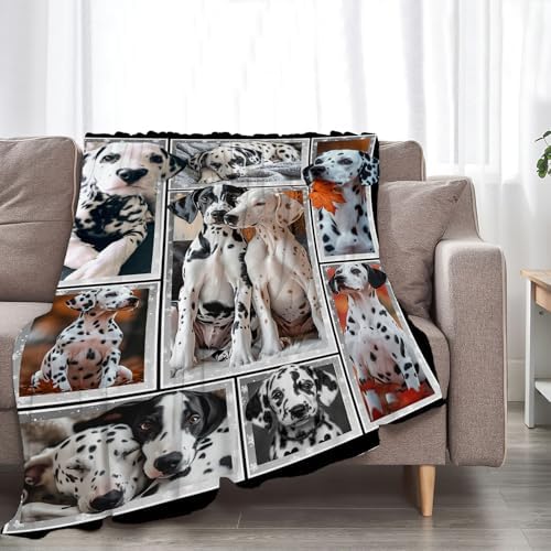 Dalmatian Dog Blanket Dalmatian Throw Blankets Puppy Dog Decor Stuff Cozy Flannel Fleece Soft Plush Fuzzy Warm Lightweight Bedding Gifts for Women Girls Kids 60"X50" - Image 5