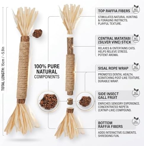 Cat Toys 3PCS Mix Catnip Chew Rope Silvervine Stick for Indoor Cat - Image 5