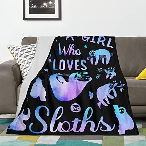 Sloth Throw Blanket, Soft Cozy Fleece Throws, 60" x 50" - Image 3