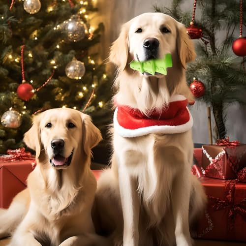 Christmas Dog Toys,Christmas Tree Shape Dog Chew Toys for Aggressive Chewers,Indestructible Tough Durable Squeaky Dog Toys,Puppy Dog Chew Toys for Small Medium Large Breed - Image 2
