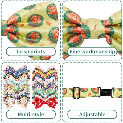 Christmas Dog Bow Ties Bulk for Large Dogs 30 Pack 5.1"*3.1" L - Image 3