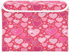 Bolaz Valentines Red Heart Flower Florals Storage Bins with Lids and Handles, Foldable Storage Box Storage Basket with Cover Collapsible Organizer Containers for Home Closet, Shelves - Image 2