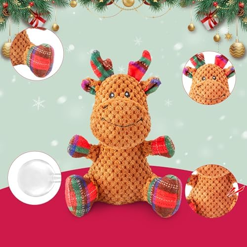Squeaky Dog Toys, Stuffed Large Dog Toys to Keep Them Busy, Interactive Plush Chew Toys with Crinkle Paper, Tough Pet Animal Toys for Small Medium Large (Red B) - Image 2
