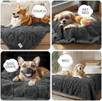 Luciphia Small Dog Blanket Washable Pet Bed Cover Soft Fluffy Puppy Blanket with Premium Fleece 300GSM Cozy Calming Cat Blankets for Indoor Cats Grey 57x40 inch - Image 3
