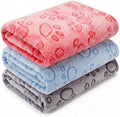 CADONO 1 Pack 3 Blankets for Dog Puppy Cat (Large 41x31'', Blue, Red, Grey) by CADONO