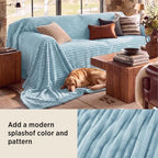 Bedsure Soft Large Fleece Blanket for Bed Light Blue 120"x120" - Image 4