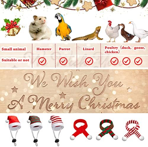 Weewooday 12 Pcs Mini Christmas Santa Hat Scarf Set, Small, Stripe Style - Image 4
