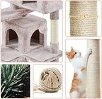 Yaheetech 54in Cat Tree Tower, 2 Caves, Kitten-Ear Perch & Scratching Posts - Image 6