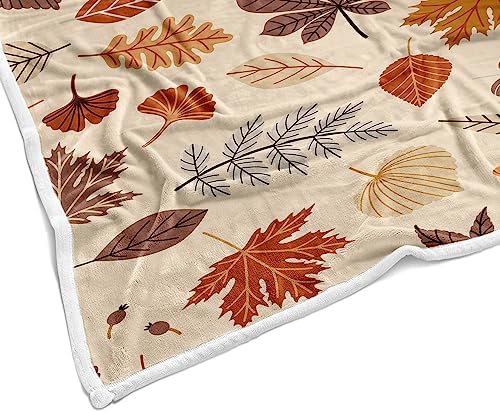 Fall Throw Blanket Autumn Leaves Decor Thanksgiving Fuzzy Fleece Soft Blankets and Throws for Living Room Couch Sofa Bed Chair 50 X 60 Inch - Image 5