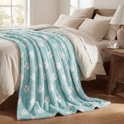 Horaldaily Blue Dog Paw Shape 3D Textured Throw Blanket 40x50 - Image 3
