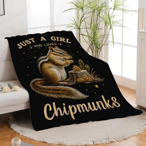 Chipmunk Blanket for Girls Women Boys Men Adults Kids Soft Cozy Fleece Tamias Squirrel Throw Blankets Gifts Warm Flannel Plush Lightweight Decor for Couch Bed Sofa 80"X60" - Image 3