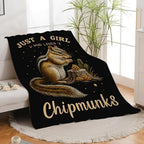 Chipmunk Blanket for Girls Women Boys Men Adults Kids Soft Cozy Fleece Tamias Squirrel Throw Blankets Gifts Warm Flannel Plush Lightweight Decor for Couch Bed Sofa 80"X60" - Image 3