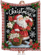 Santa Claus Blanket for Girls Women Boys Men Adults Kids Soft Cozy Fleece Merry Christmas Throw Blankets Gifts Warm Flannel Plush Lightweight Decor for Couch Bed Sofa 80"X60" - Image 6