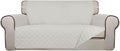 PureFit Reversible Quilted Couch Covers for Dogs Loveseat Sofa Cover 54" | Ivory/Ivory, Water Resistant Couch Protector, Washable Pet Couch Cover with Non Slip and Elastic Straps For Kids