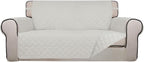 PureFit Reversible Quilted Couch Covers for Dogs Loveseat Sofa Cover 54" | Ivory/Ivory, Water Resistant Couch Protector, Washable Pet Couch Cover with Non Slip and Elastic Straps For Kids