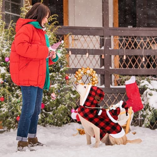 BWOGUE Santa Dog Costume, Dog Christmas Outfit, Santa Rider Costume XL Size - Image 4