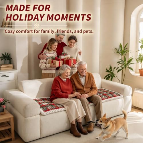 Christmas Couch Cover, Christmas Plush Sofa Cover for Dog Pet 1PC - Image 2