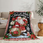 Santa Claus Blanket for Girls Women Boys Men Adults Kids Soft Cozy Fleece Merry Christmas Throw Blankets Gifts Warm Flannel Plush Lightweight Decor for Couch Bed Sofa 80"X60" - Image 5