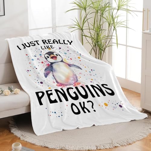 Penguin Blanket Cute Penguin Throw Blanket Gifts for Girls Boys Kids Women Men Adults Super Soft Cozy Plush Fluffy Fuzzy Fleece Blanket Home Decor 40''X50'' - Image 7