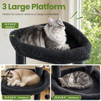 67in Tall Cat Tree Tower for Large Cats, Heavy Duty with Wide Base - Image 2