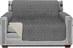 Sofa Shield® Couch Armchair Covers for Dogs, Reversible Furniture Protector with Strap, Stain and Tear Resistant Cushion Cover, 48 inch Seat, Machine Washable Slipcover Pets, Cats, Charcoal Linen