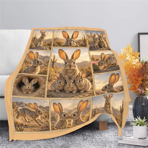 Cottontail Throw Blanket Rabbit Gifts for Girls Women 60"X50" - Image 6