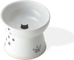 Necoichi Ceramic Raised Cat Food Bowl, Whisker-Friendly (Cats, Large Flat)
